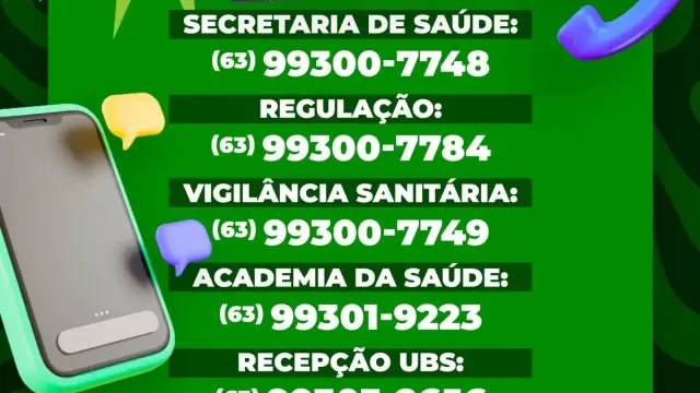 Contatos oficiais da saúde de Pugmil